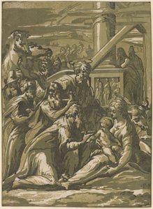 La Adoración de los Magos de Giuseppe Nicolo Vicentino, after Parmigianino