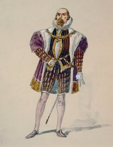 Traje de Alvise en el acto III de La Gioconda de Amilcare Ponchielli, boceto de Giuseppe Palanti (1881-1946) de Giuseppe Palanti