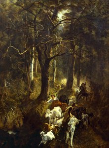 Pastoreo en Fontainebleau, de Giuseppe Palizzi (1812-1888). de Giuseppe Palizzi