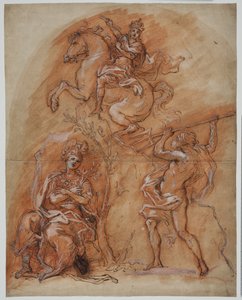 Alegoría con un monumento ecuestre, Minerva y Neptuno