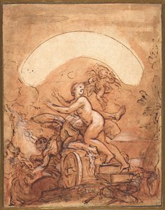 Cita de Aurora con el tiempo interrumpido, c.1700 (gouache sobre papel)