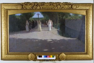 La procesión. Pintura de Giovanni Pellizza da Volpedo (1868-1907)