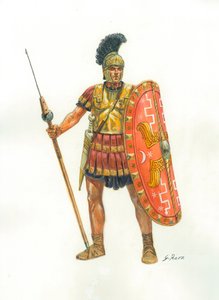 Antigua Roma: un soldado de la Guardia Pretoriana - Guardia Pretoriana - Ilustración de Giuseppe Rava