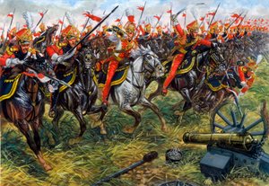 Primer imperio: 2º regimiento de lanceros de caballería de la Guardia Imperial de Napoleón I en la batalla de Waterloo 18/06/1815 - Primer imperio: 2º regimiento de lanceros de caballería ligera de la Guardia Imperial de Napoleón I en Waterloo el 18 de jun