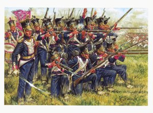 Primer imperio, campaña alemana: Infantería de línea polaca durante la batalla de Leipzig en octubre de 1813 - Primer imperio, campaña alemana: infantería de línea polaca durante la batalla de Leipzig (Batalla de las Naciones), octubre de 1813 - Ilustració