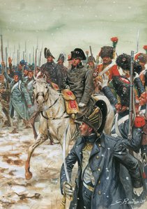 ¡Viva el emperador! El emperador Napoleón I (1769-1821) rodeado por su ejército durante la campaña francesa de enero de 1814" - Guerra de la Sexta Coalición, batallas en Francia, el emperador Napoleón I rodeado por su ejército durante la campaña francesa - de Giuseppe Rava