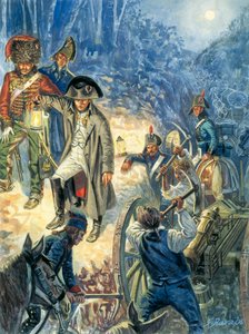 Campaña de Prusia y Polonia: El emperador Napoleón I (1769-1821) en vísperas de la batalla de Iena y Auerstaedt 14/10/1805 - El emperador Napoleón I la noche antes de la batalla de Jena-Auerstedt (Jena Auerstedt) contra el ejército prusiano el 14 de octubr