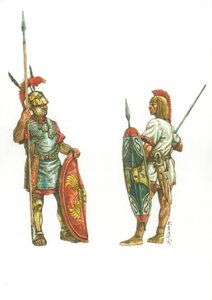 El triario romano y el soldado hispano de Aníbal de Giuseppe Rava