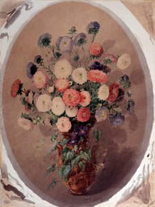 Manojo de margaritas Acuarela de Giuseppe Roda (siglo XIX) 1863 Dim 70x51 cm Genes, Galleria d