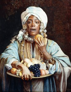 Un vendedor de frutas norteafricano