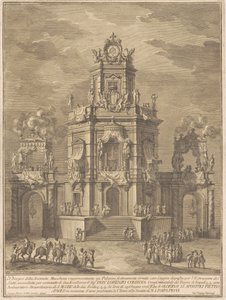 La Segunda Máquina para la Chinea de 1776: Un palacio con una logia para el sorteo de Giuseppe Vasi, after Giuseppe Palazzi