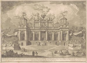 La Prima Macchina para la Chinea de 1770: Un edificio romano para el comercio de Giuseppe Vasi, after Giuseppe Palazzi, after Paolo Posi