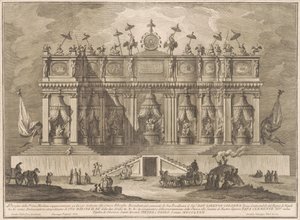 La Prima Macchina para la Chinea de 1772: Un edificio dedicado a la filosofía china de Giuseppe Vasi, after Giuseppe Palazzi, after Paolo Posi
