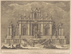 La Prima Macchina para la Chinea de 1774: Hércules y el dragón en el jardín de las Hespérides de Giuseppe Vasi, after Giuseppe Palazzi, after Paolo Posi