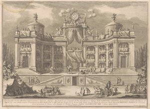 La Segunda Máquina para la Chinea de 1766: Un teatro para juegos atléticos de Giuseppe Vasi, after Giuseppe Palazzi, after Paolo Posi