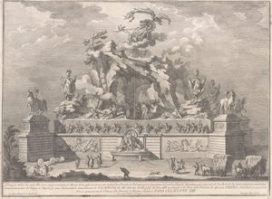 La Segunda Máquina para la Chinea de 1767: Monte Etna con la forja de Vulcano de Giuseppe Vasi, after Giuseppe Palazzi, after Paolo Posi