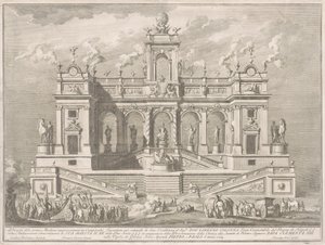 La Prima Macchina para la Chinea de 1764: Un edificio del Capitolio de Giuseppe Vasi, after Tommaso Catrani, after Paolo Posi
