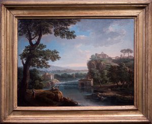 Vista del río con pescador de Giuseppe Zais