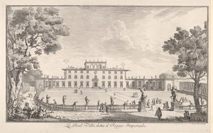 La Villa Real llamada il Poggio Imperiale La Real Villa detta il Poggio Imperiale, vista..., 1744. de Giuseppe Zocchi