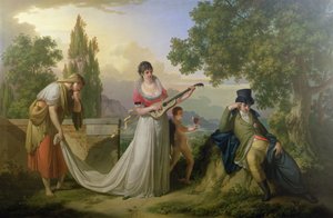 Una escena alegórica romántica de Giuseppe or Josef Grassi