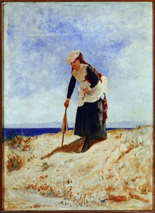Una mujer en la arena de Giuseppe or Joseph de Nittis