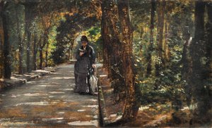 Cita en el bosque de Portici de Giuseppe or Joseph de Nittis