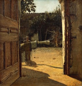 Patio al sol, interior de casa de campo de Giuseppe or Joseph de Nittis