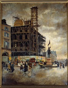 Plaza de las pirámides construcción del pabellón marsan (París) en 1880