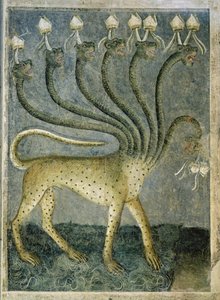 La bestia de siete cabezas que sale del mar, 1360-70 de Giusto di Giovanni de Menabuoi