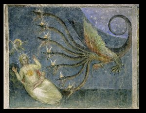La mujer vestida con el sol y el dragón de siete cabezas, 1360-70