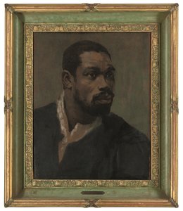 Cabeza de negro, enmarcado (óleo sobre tabla)