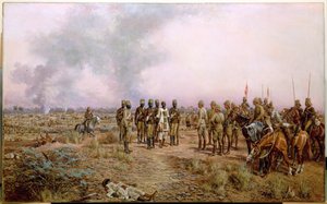 Después de la batalla de Atbara, 8 de abril de 1898 (óleo sobre lienzo) de Godfrey Douglas Giles