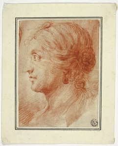 Busto de mujer de perfil a la izquierda de Godfrey Kneller