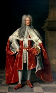 Retrato de Henry, 1er Vizconde St. John (1652-1742) en sus ropas de coronación, 1727 de Godfrey Kneller