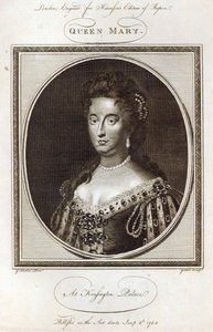La Reina María en el Palacio de Kensington, grabado para la Edición de Rapin de Harrison, publicado el 8 de enero de 1785 de Godfrey Kneller