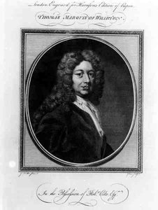 Retrato de Thomas Wharton, primer marqués de Wharton (1648-1715), grabado por John Goldar (1729-95)