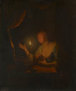 La Magdalena penitente a la luz de las velas de Godfried Schalcken