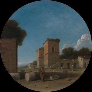 Un paisaje romano con figuras de Goffredo Wals