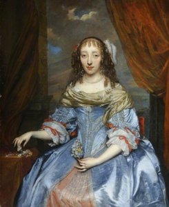 Dama con vestido de raso azul de Gonzales Coques