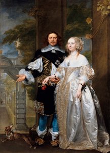 Retrato de una pareja casada en el parque de Gonzales Coques