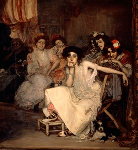"La esclava" Grupo de prostitutas españolas, una de ellas tiene la mirada triste