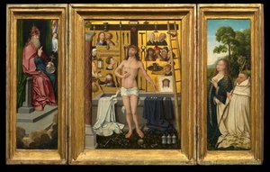 Tríptico de Antonius Tsgrooten (óleo sobre tabla) de Goossen van der (1465 c.1538) Weyden