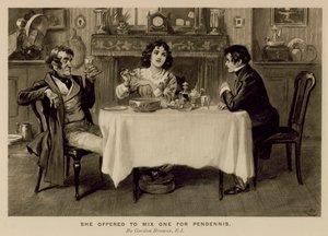 Ilustración para La Historia de Pendennis de Thackeray (litografía) de Gordon Frederick (after) Browne
