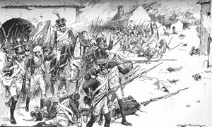 Columna tras columna se abrió paso en el pueblo, solo para ser rechazada, 1896 de Gordon Frederick Browne