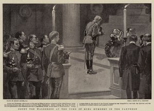 El Conde von Waldersee en la tumba del Rey Humberto en el Panteón de Gordon Frederick Browne