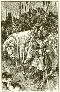 Ingleses esperando la mañana de la batalla de Agincourt