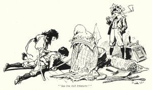 Ilustración para "La historia de los buscadores de tesoros" de E. Nesbit (litografía)