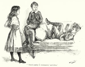 Ilustración para "La historia de los buscadores de tesoros" de E. Nesbit (litografía)