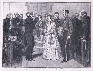La Reina en el hospital de Kilmainham AD 1849 de Gordon Frederick Browne