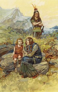 La mujer esclava y Olaf, su hijo, sentados en el sol de la mañana de Gordon Frederick Browne